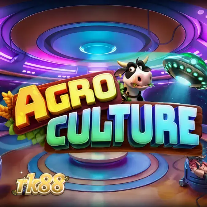 Tampilan visual slot AgroCulture dengan tema invasi alien di pedesaan